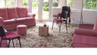 img salas tapicería telas materiales diseños en color rosa